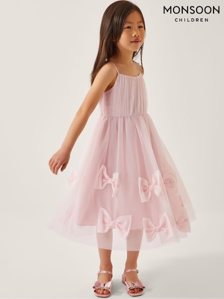 Monsoon Pink Irene Bow Tulle Party Dress (H14391) | kr828 - kr971