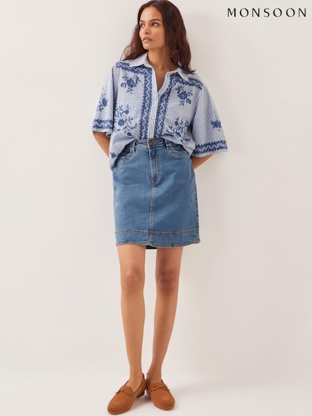 Monsoon Cecelia Denim Mini Skirt (H14458) | €73