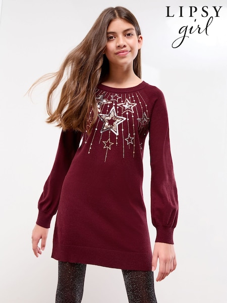 Lipsy Christmas Crew Neck Knitted Dress (5-16yrs) (H14475) | 48 € - 59 €