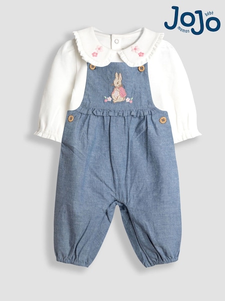 JoJo Maman Bébé Denim Flopsy Chambray Dungaree & Body Set (H14547) | €48 - €51