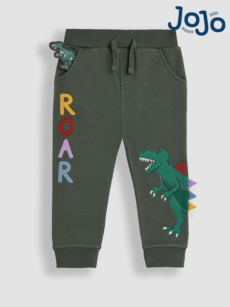 JoJo Maman Bébé Khaki Green Roar Appliqué Joggers (H14548) | AED99 - AED116