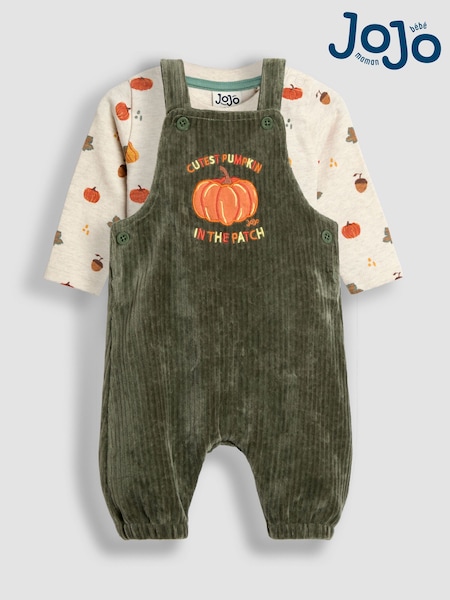 JoJo Maman Bébé Green 2-Piece Dungarees & Top Set (H14599) | AED163 - AED169