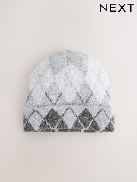 Siva z vzorcem - Knitted Beanie (H14698) | € 13