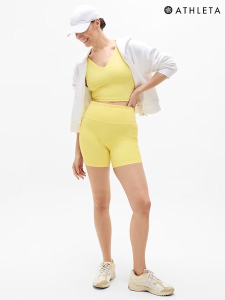 Athleta Yellow Salutation Stash High Rise 5" Shorts (H14720) | €57