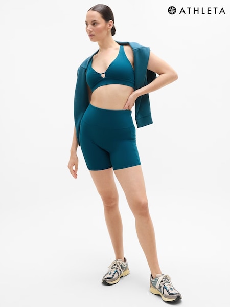 Athleta Teal Blue Salutation Stash High Rise 5" Shorts (H14724) | €46