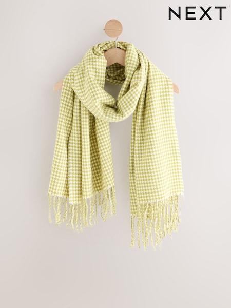 Lime Green Houndstooth Midweight Scarf (H14735) | €19