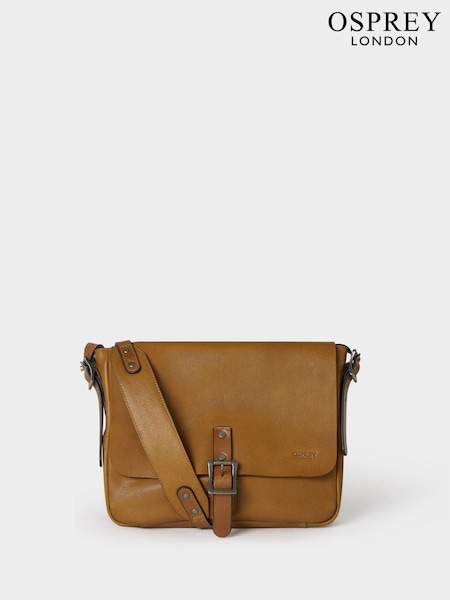 Osprey London Medium The Lorenzo Leather Messenger Brown Bag (H14894) | €192