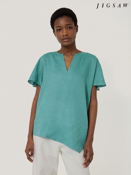 Jigsaw Blue 100% Linen Relaxed Top (H14907) | €152
