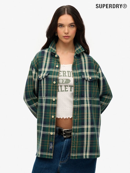 Superdry Green Oversized The Merchant Store Heavy Checked Shirt (H14935) | €95