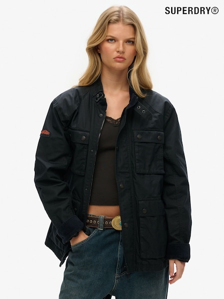 Superdry Blue Oversized The Merchant Store Wax Jacket (H14942) | €185