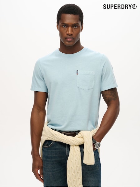 Superdry Blue Classic Essential Pocket 100% Cotton T-Shirt (H14945) | €35