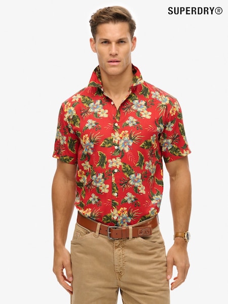Красный Марун - Superdry Hawaiian Print Shirt (H14950) | €68