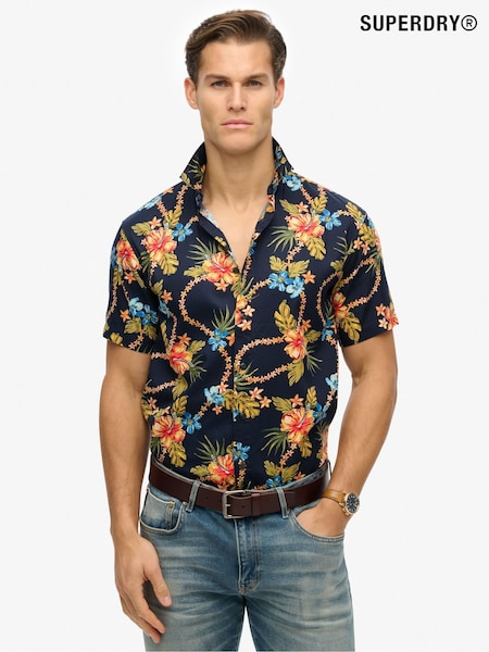 Superdry Sky Blue Hawaiian Print Shirt (H14953) | €58
