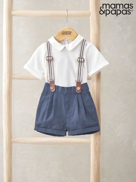 Mamas & Papas Blue Braced 100% Cotton Dungarees (H15053) | 2,103 UAH