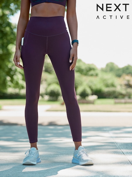 Aubergine Active Sports Dry Tech Sculpting Leggings with Pockets (H15075) | €32