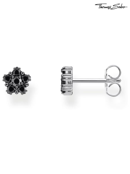 Thomas Sabo Black Floral Stud Earrings (H15105) | €83