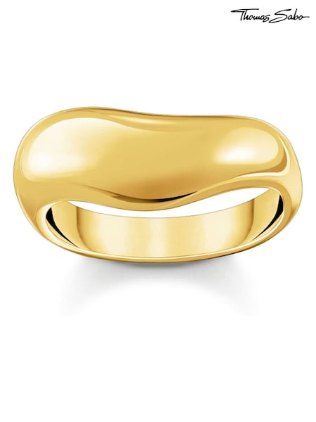 Thomas Sabo Gold Tone Timeless Shapes Curved Ring (H15106) | €147