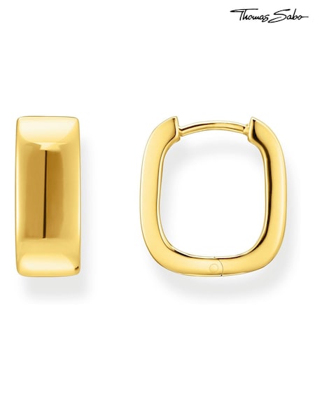 Thomas Sabo Gold Tone Square Hoop Earrings (H15110) | €147
