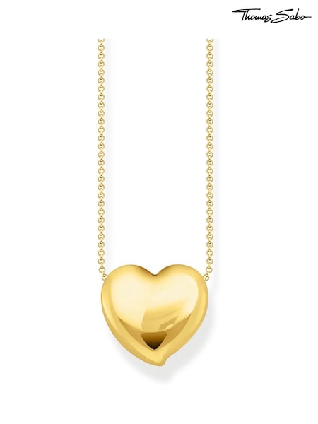 Thomas Sabo Gold Tone Timeless Shapes Necklace With Heart Pendant (H15116) | €275