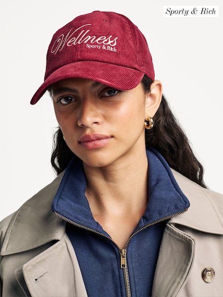 Sporty & Rich Red Soho Corduroy Hat (H15135) | €140