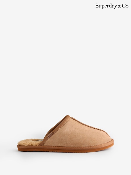 Superdry Brown Faux Suede Mule Slippers (H15139) | R$ 345