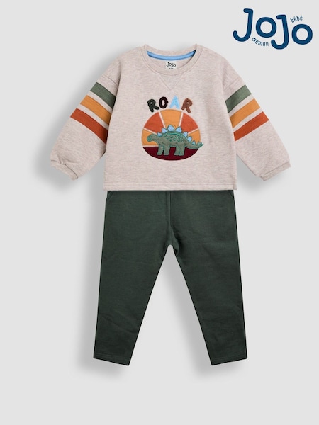 JoJo Maman Bébé Natural Dino 2-Piece Drop Shoulder Sweatshirt & Leggings Set (H15196) | €36.50 - €42