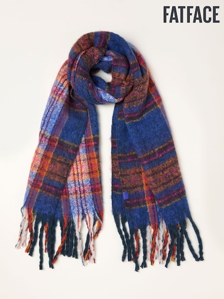 FatFace Cobalt Blue Jazz Check Scarf (H15284) | AED204