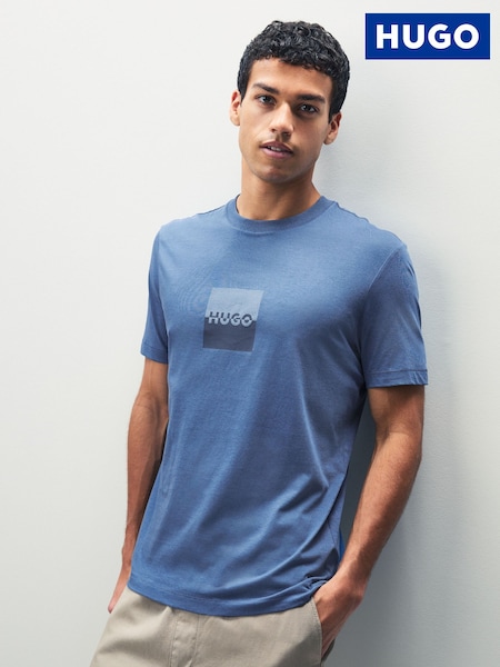 HUGO Blue Split Box Logo T-Shirt (H15333) | AED262