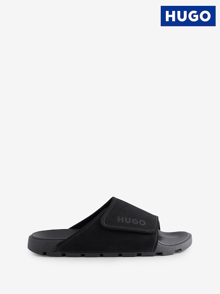 HUGO Black Suede Sliders (H15337) | R$ 880