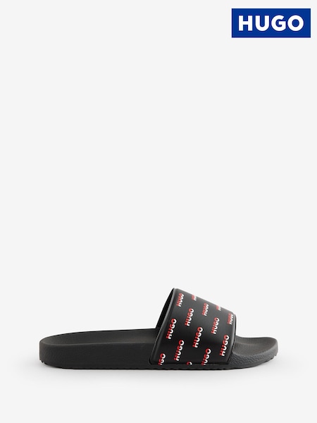 HUGO Black Logo Print Sliders (H15365) | R$ 445