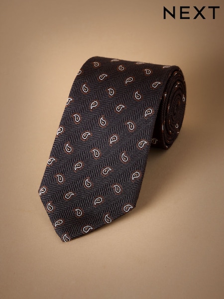 Black Italian Silk Design Tie (H15398) | €37
