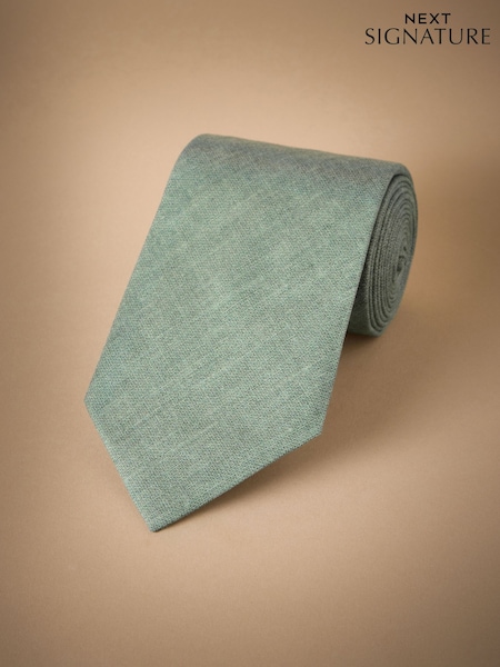 Light Green Signature Made In Italy Printed Melange Look Tie (H15399) | €37