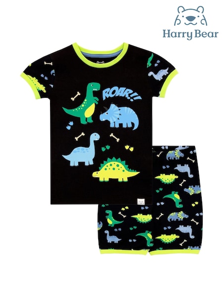 Harry Bear Black Snuggle Fit Dinosaur Short Pyjamas (H15488) | R$ 120