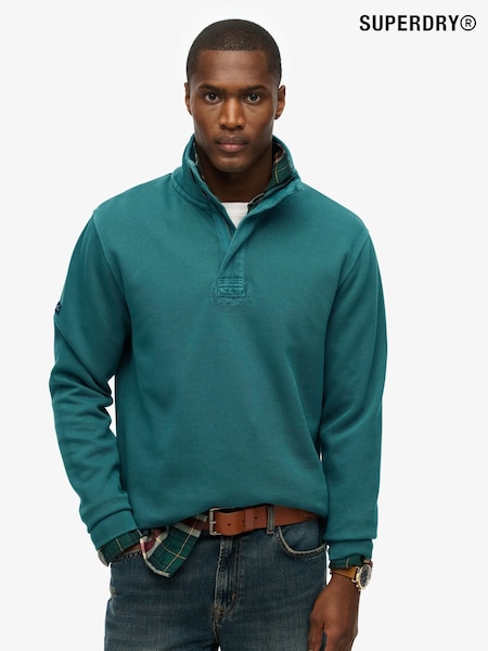 Superdry Green Classic Pique Half Zip Jumper (H15500) | SGD 106