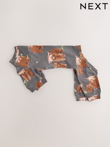 Charcoal Grey Hamish the Highland Cow Dog Pyjamas (H15523) | R$ 140