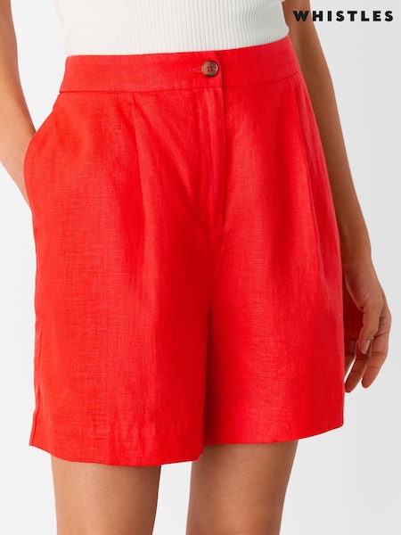Whistles Red Tara Formal 100% Cotton Shorts (H15569) | €118