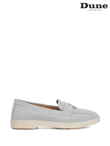 Dune London Grey Grinning Unlined Suede Loafers (H15595) | €131