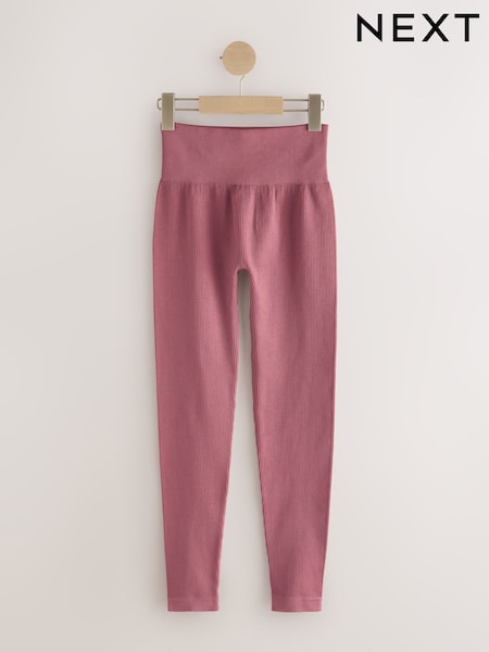 Pink Ribbed Seamless High Waist Leggings (H15657) | €23