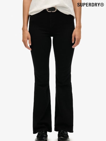 Schwarz - Superdry High Rise Flare Jeans (H15667) | 83 €