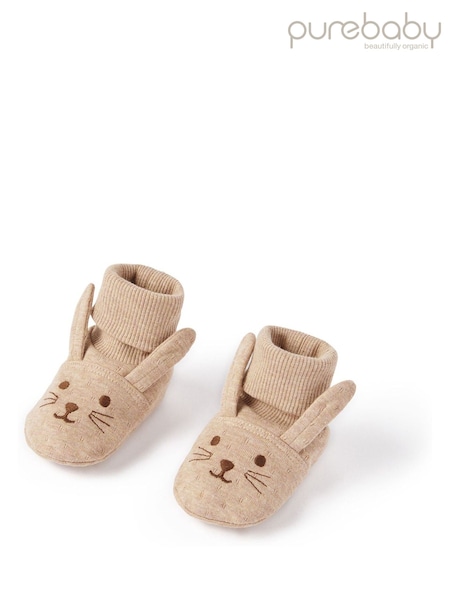 Purebaby Brown Bunny 100% Cotton Booties (H15792) | €15.50