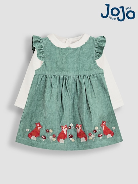 JoJo Maman Bébé Green Appliqué Cord Dress and Top Set (H15834) | AED186 - AED198