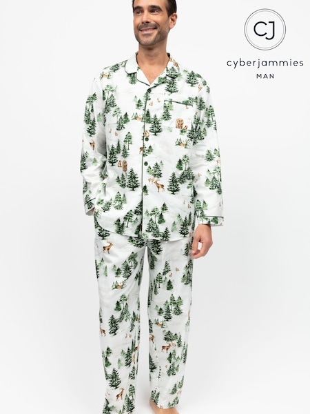 Cyberjammies Green Printed Long Sleeve Woven Pyjamas Set (H15873) | AED303