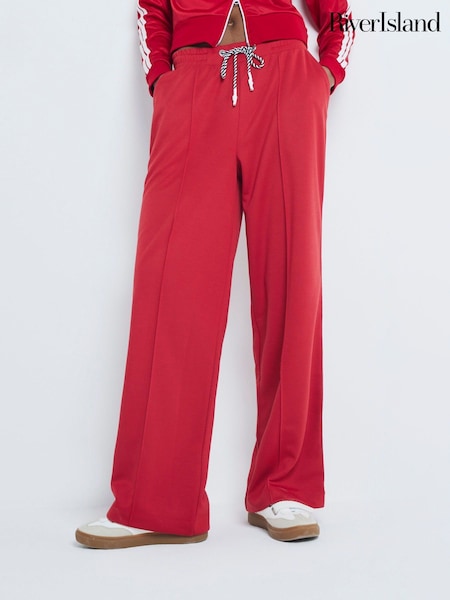 River Island Red Side Stripe Wide Leg Joggers (H15965) | R$ 375