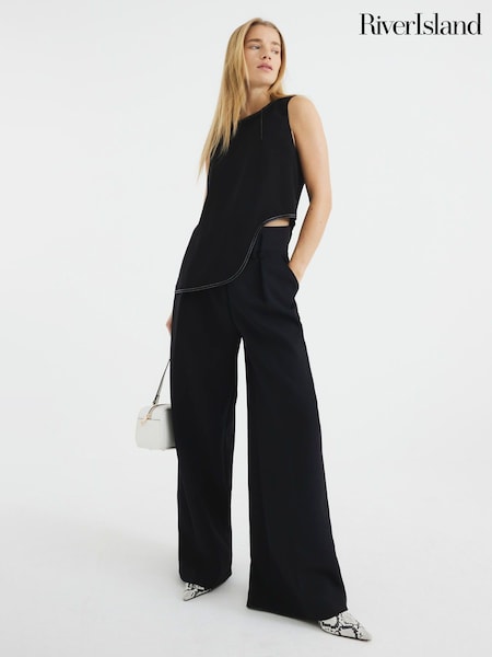 River Island High Waisted Wide Leg Trousers (H15970) | €71
