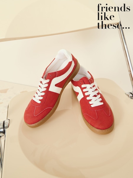 Friends Like These Red Lace Up Retro Gumsole Sports Trainers (H15994) | €45
