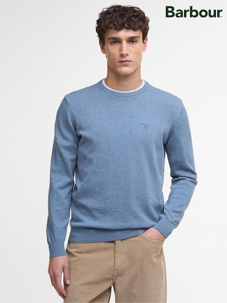 Barbour® Blue Stone Mens Pima Crew Neck Jumper (H16019) | 518 QAR