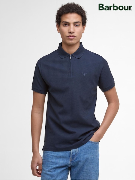 Barbour® Blue Backfield Tailored Polo Shirt (H16041) | 518 QAR