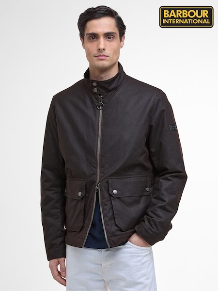 Barbour® International Brown Lutlaw Harrington Wax Jacket (H16112) | €344