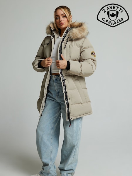 Zavetti Canada Womens Cream Goshawa Puffer Parka Jacket (H16234) | €184