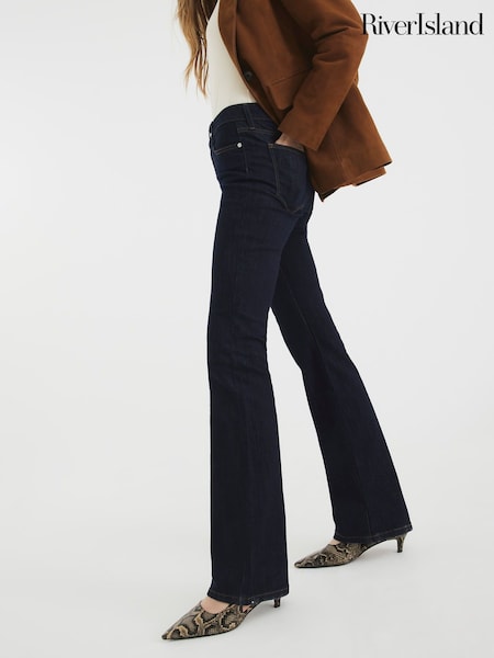 River Island Blue Mid Rise Bootcut Jeans (H16239) | €67